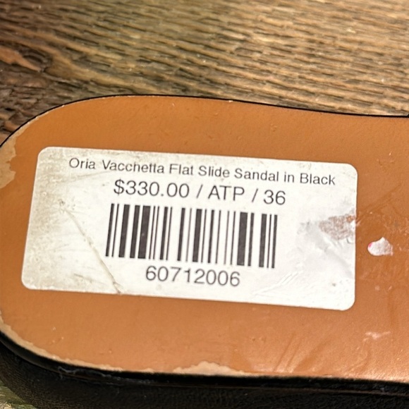 ATP Atelier ORIA Vacchetta Flat Slide Sandals  in Black Size 36/6 - Picture 5 of 7